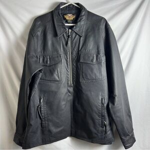 Harley Davidson Men’s Sz XL Genuine Leather Motorcycle Jacket Engine Wings Black